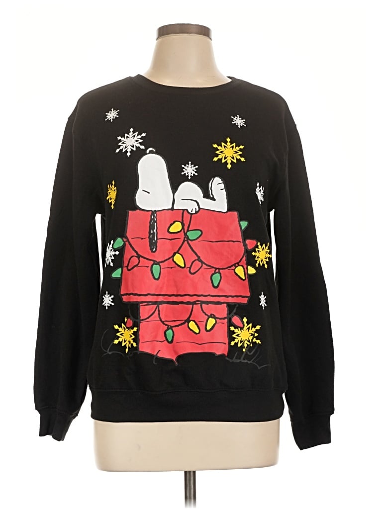 Pre-owned Peanuts Pullover Sweater In Black