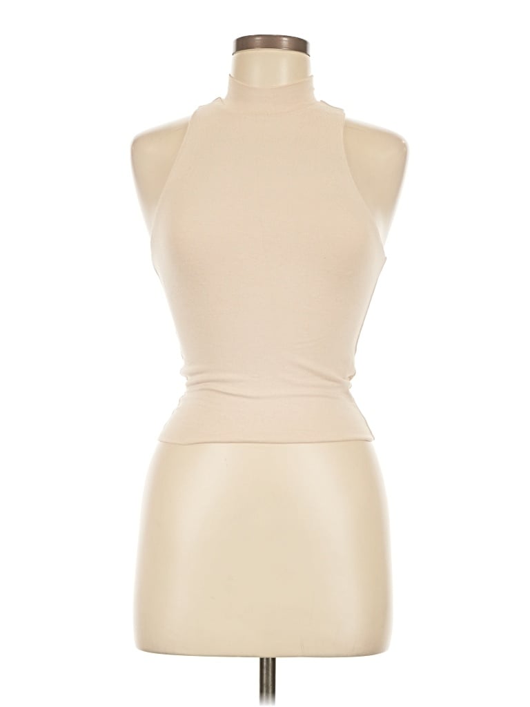 Pre-owned Beginning Boutique Tank Top Tan Halter Neckline Tops