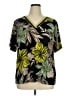 Susan Graver Tropical Green Short Sleeve Blouse Size 1X - photo 1