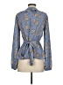 Max Studio 100% Polyester Blue Long Sleeve Blouse Size S - photo 2