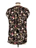 Pleione 100% Polyester Floral Black Short Sleeve Blouse Size L - photo 2