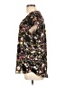 Pleione 100% Polyester Floral Black Short Sleeve Blouse Size L - photo 5