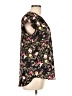 Pleione 100% Polyester Floral Black Short Sleeve Blouse Size L - photo 4