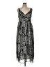 Robbie Bee 100% Polyester Print Silver Casual Dress Size 16 - photo 1