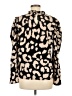 Shein 100% Polyester Animal Print Black Long Sleeve Blouse Size 8 - 10 - photo 2