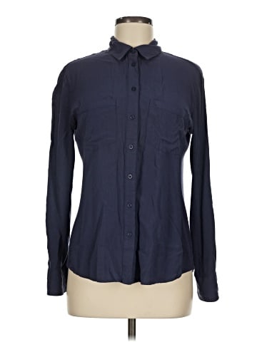 Cosmic Blue Love Long Sleeve Button-Down Shirt (view 1)