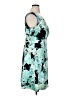 Connected Apparel Print Teal Cocktail Dress Size 14 - photo 4