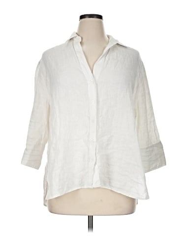 Zara 3/4 Sleeve Button-Down Shirt (view 1)