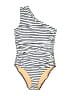 J.Crew Stripes Ivory One Piece Swimsuit Size 8 - photo 1