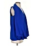 Carolina Herrera 100% Polyester Blue Sleeveless Blouse Size S - photo 4