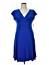 Evan Picone Solid Blue Cocktail Dress Size 14 - photo 1