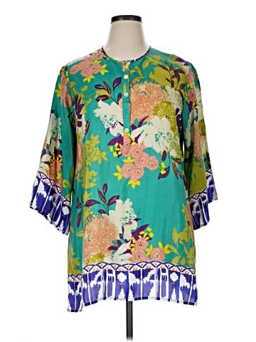 CAbi 3/4 Sleeve Silk Top (view 1)