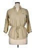 Mileage Tan 3/4 Sleeve Button-Down Shirt Size XL - photo 1