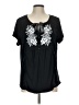 Style&Co Black Short Sleeve Blouse Size L - photo 1