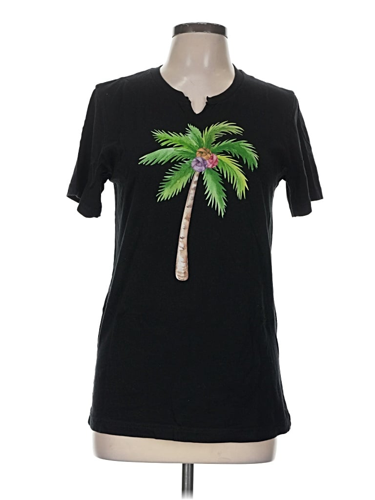 Pre-owned Canvas Short Sleeve T-shirt In Black