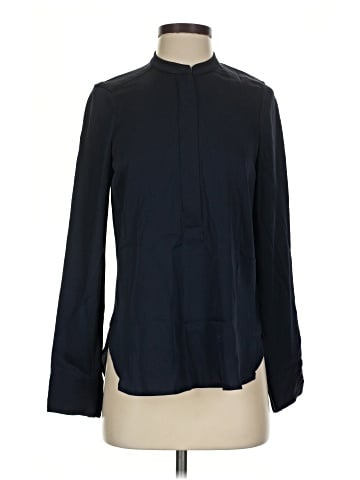 Vince. Long Sleeve Silk Top (view 1)