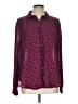 Elle 100% Polyester Paisley Burgundy Long Sleeve Blouse Size L - photo 1