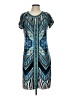 Apt. 9 Print Blue Cocktail Dress Size 10 - photo 1