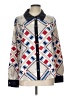Tommy Hilfiger 100% Polyester Argyle Ivory Long Sleeve Blouse Size L - photo 1