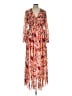 Unbranded 100% Polyester Print Orange Casual Dress Size L - photo 1