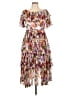 Aqua 100% Polyester Print Pink Cocktail Dress Size L - photo 1