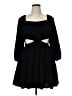 Arula 100% Polyester Solid Black Casual Dress Size 0X - photo 1