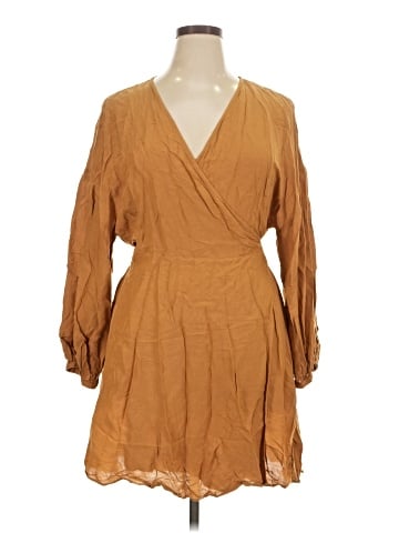 Madewell Linen-Blend Balloon-Sleeve Wrap Dress (view 1)
