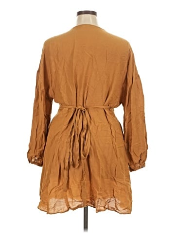 Madewell Linen-Blend Balloon-Sleeve Wrap Dress (view 2)