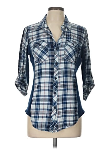 Ci Sono 3/4 Sleeve Button-Down Shirt (view 1)