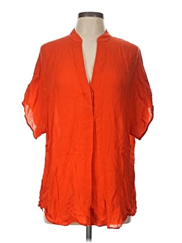 Vince. Short Sleeve Silk Top (view 1)