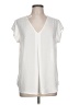DR2 100% Polyester Ivory Short Sleeve Blouse Size L - photo 1