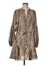 AaKaa 100% Polyester Animal Print Tan Casual Dress Size M - photo 1