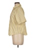 Eliane Rose Stripes Yellow Short Sleeve Blouse Size M - photo 5