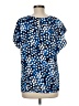 Halogen 100% Polyester Blue Short Sleeve Blouse Size M - photo 2