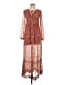 Lorena Rose 100% Polyester Paisley Brown Casual Dress Size XS - photo 1