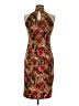 Taylor 100% Polyester Print Brown Cocktail Dress Size 6 - photo 2
