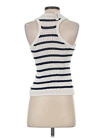 Madewell Crochet-Knit Crewneck Sweater Tank in Stripe (view 2)