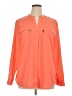 Calvin Klein 100% Polyester Orange Long Sleeve Blouse Size XL - photo 1