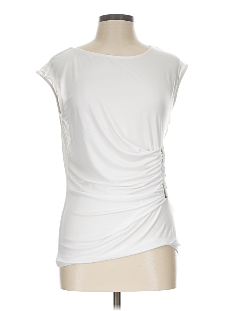 Pre-owned Venus Short Sleeve Top Ivory Cowl Neck Tops