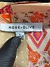 Rose + Olive 100% Polyester Color Block Orange Short Sleeve Blouse Size L - photo 7