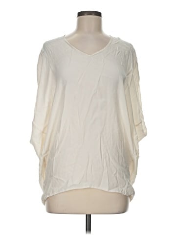 Vince. 3/4 Sleeve Silk Top (view 1)