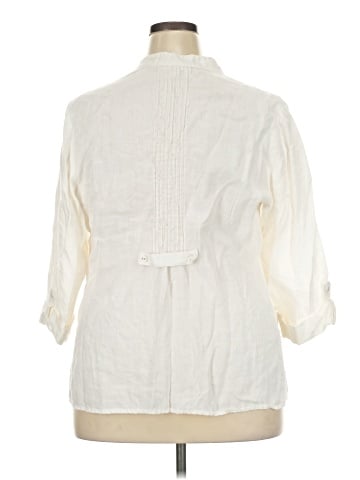 JM Collection 3/4 Sleeve Button-Down Shirt (view 2)