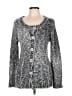 BCBGMAXAZRIA Tweed Silver Cardigan Size L - photo 1