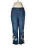 Chico's Floral Blue Jeans Size Med (1) - photo 1
