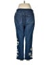 Chico's Floral Blue Jeans Size Med (1) - photo 2
