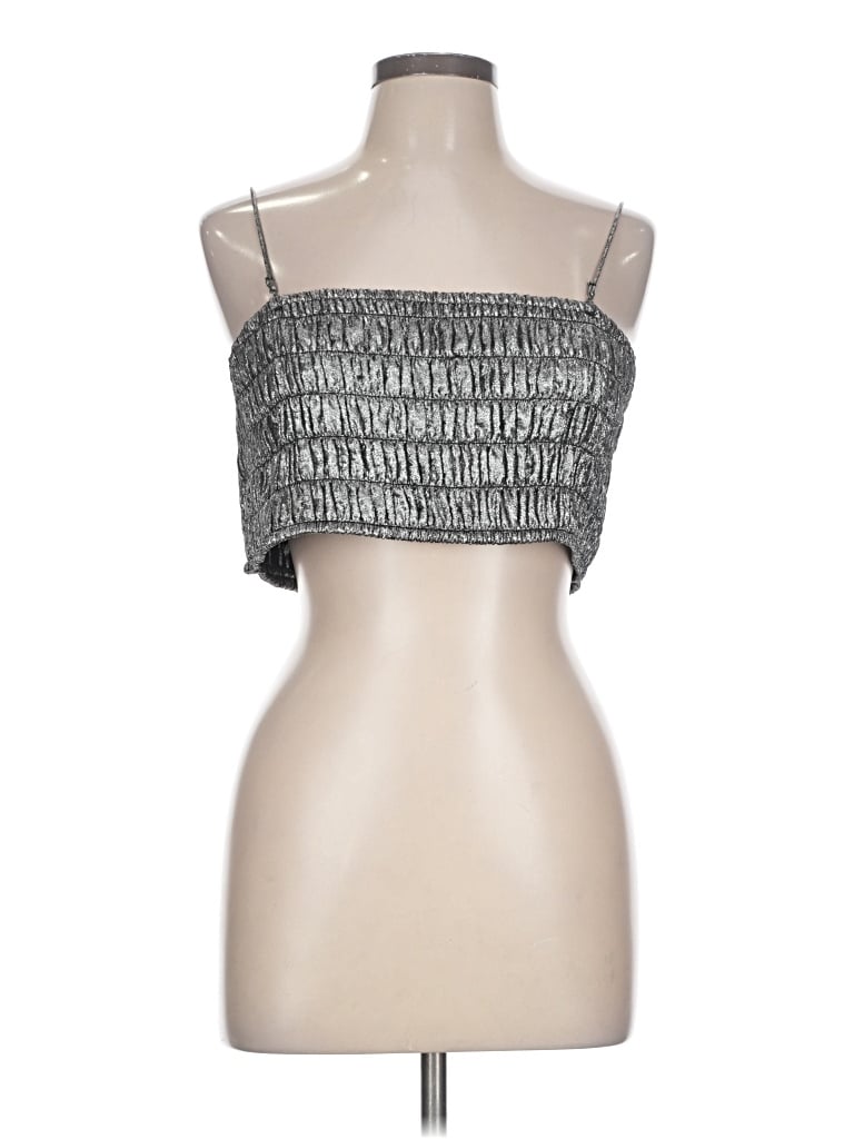 Pre-owned Future Collective Sleeveless Top Silver Strapless Neckline Tops