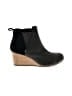 TOMS 100% Leather Black Wedges Size 8 - photo 1