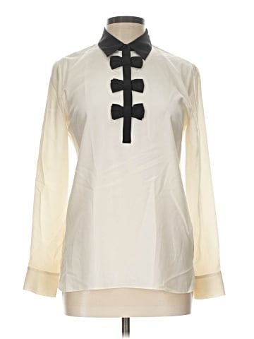 Vince. Long Sleeve Silk Top (view 1)