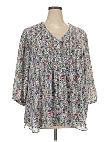 Rose + Olive 3/4 Sleeve Blouse (view 1)