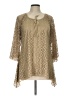 New Directions Tan 3/4 Sleeve Blouse Size L - photo 1